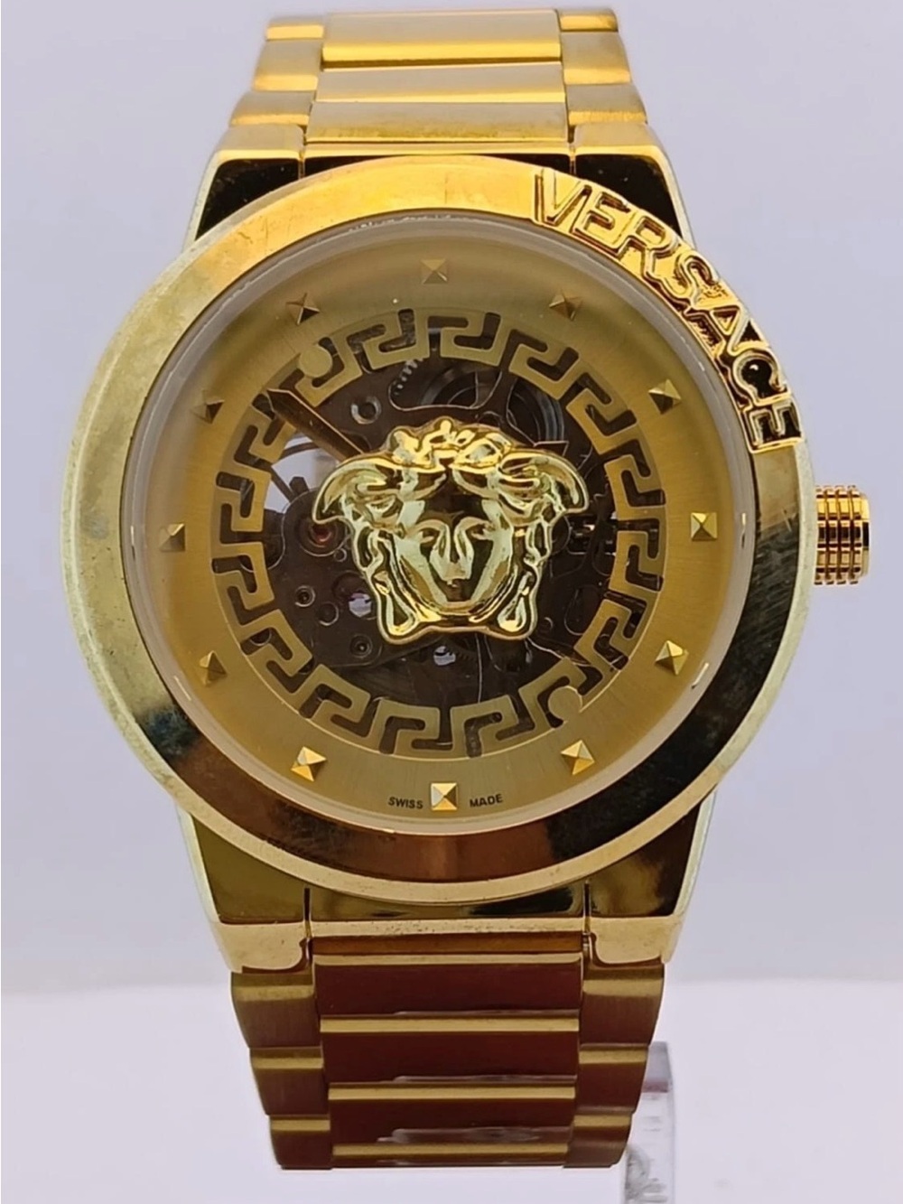 Versace Gold-Tone Medusa Dial Men's Bracelet Watch